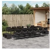 Image de Ensemble à manger de jardin 17 pcs coussins noir résine tressée 3278130