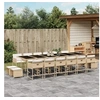 Image de Ensemble à manger de jardin et coussins 17 pcs beige 3278133