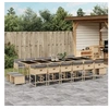 Image de Ensemble à manger de jardin et coussins 17 pcs mélange beige 3278135