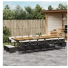 Image de Ensemble à manger de jardin 17 pcs coussins noir résine tressée 3278138