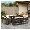 Image de Ensemble à manger de jardin et coussins 11 pcs marron rotin 3278156