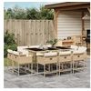 Image de Ensemble à manger de jardin et coussins 11 pcs beige poly rotin 3278157