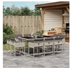 Image de Ensemble à manger de jardin 11pcs avec coussins gris poly rotin 3278158