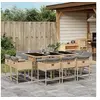Image de Ensemble à manger de jardin et coussins 11 pcs mélange beige 3278159