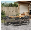 Image de Ensemble à manger de jardin 11pcs avec coussins gris poly rotin 3278161
