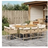 Image de Ensemble à manger de jardin et coussins 11 pcs beige poly rotin 3278163