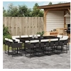 Image de Ensemble à manger de jardin 13 pcs coussins noir résine tressée 3278165