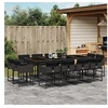 Image de Ensemble à manger de jardin 13 pcs coussins noir résine tressée 3278166