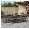 Image de Ensemble à manger de jardin coussins 13 pcs gris résine tressée 3278167