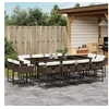 Image de Ensemble à manger de jardin avec coussins 13 pcs marron rotin 3278168