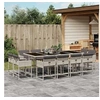 Image de Ensemble à manger de jardin et coussins 13 pcs gris clair rotin 3278170