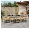 Image de Ensemble à manger de jardin coussins 13 pcs mélange beige rotin 3278171