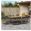 Image de Ensemble à manger de jardin coussins 13 pcs gris résine tressée 3278173