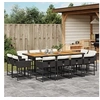 Image de Ensemble à manger de jardin 13 pcs coussins noir résine tressée 3278174