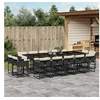 Image de Ensemble à manger de jardin 15 pcs coussins noir résine tressée 3278177