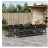 Image de Ensemble à manger de jardin 15 pcs coussins noir résine tressée 3278178