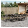 Image de Ensemble à manger de jardin 15 pcs coussins gris résine tressée 3278179