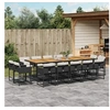 Image de Ensemble à manger de jardin 15 pcs coussins noir résine tressée 3278186