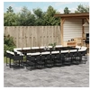 Image de Ensemble à manger de jardin 17 pcs coussins noir résine tressée 3278189