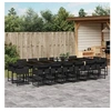 Image de Ensemble à manger de jardin 17 pcs coussins noir résine tressée 3278190