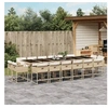 Image de Ensemble à manger de jardin et coussins 17 pcs beige 3278193