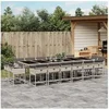 Image de Ensemble à manger de jardin et coussins 17 pcs gris clair rotin 3278194