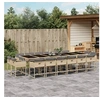 Image de Ensemble à manger de jardin et coussins 17 pcs mélange beige 3278195