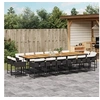 Image de Ensemble à manger de jardin 17 pcs coussins noir résine tressée 3278198