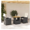 Image de Ensemble à Manger de Jardin avec Coussins 3 pcs, Table de Terrasse, Meubles de Patio, Mobilier d'Extérieur, Noir 3277313