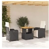 Image de Salon de jardin rotin noir 3 pieces 80 x 80 x 71 cm