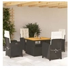 Image de Salon de jardin rotin noir 5 pieces 110 x 110 x 71 cm