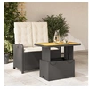 Image de Salon de jardin resine tressee noir 2 pieces 90 x 55 x 71 cm