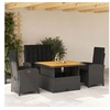 Image de Salon de jardin rotin noir 4 pieces 110 x 110 x 71 cm