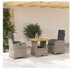 Image de Ensemble à Manger de Jardin avec Coussins 3 pcs, Table de Terrasse, Meubles de Patio, Mobilier d'Extérieur, Gris 3277337
