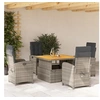 Image de Salon de jardin rotin gris 5 pieces 110 x 110 x 71 cm