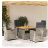 Image de Ensemble à Manger de Jardin avec Coussins 5 pcs, Table de Terrasse, Meubles de Patio, Mobilier d'Extérieur, Gris 3277342