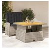 Image de Ensemble à Manger de Jardin avec Coussins 2 pcs, Table de Terrasse, Meubles de Patio, Mobilier d'Extérieur, Gris 3277343