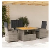 Image de Ensemble à Manger de Jardin avec Coussins 4 pcs, Table de Terrasse, Meubles de Patio, Mobilier d'Extérieur, Gris 3277344