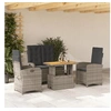 Image de Salon de jardin rotin 4 pieces 2 personnes 90 x 55 x 71 cm gris