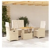 Image de Ensemble à Manger de Jardin avec Coussins 4 pcs, Table de Terrasse, Meubles de Patio, Mobilier d'Extérieur, Beige 3277359