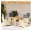 Image de Salon de jardin rotin beige 5 pieces 110 x 110 x 71 cm