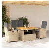 Image de Salon de jardin rotin 4 pieces beige 110 x 110 x 71 cm