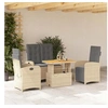 Image de Salon de jardin beige 4 pieces rotin 90 x 55 x 71 cm