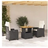 Image de Salon de jardin rotin noir 3 pieces 80 x 80 x 71 cm