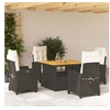Image de Ensemble à Manger de Jardin avec Coussins 5pcs, Table de Terrasse, Meubles de Patio, Mobilier d'Extérieur, Noir 3277378