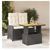 Image de Ensemble à Manger de Jardin avec Coussins 2pcs, Table de Terrasse, Meubles de Patio, Mobilier d'Extérieur, Noir 3277382