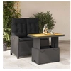 Image de Ensemble à Manger de Jardin avec Coussins 2pcs, Table de Terrasse, Meubles de Patio, Mobilier d'Extérieur, Noir 3277394