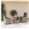 Image de Salon de jardin rotin gris 3 pieces 80 x 80 x 71 cm