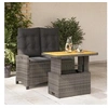 Image de Ensemble à Manger de Jardin avec Coussins 2 pcs, Table de Terrasse, Meubles de Patio, Mobilier d'Extérieur, Gris 3277406