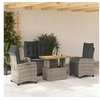 Image de Salon de jardin rotin gris 4 pieces 90.0 x 55 x 71
